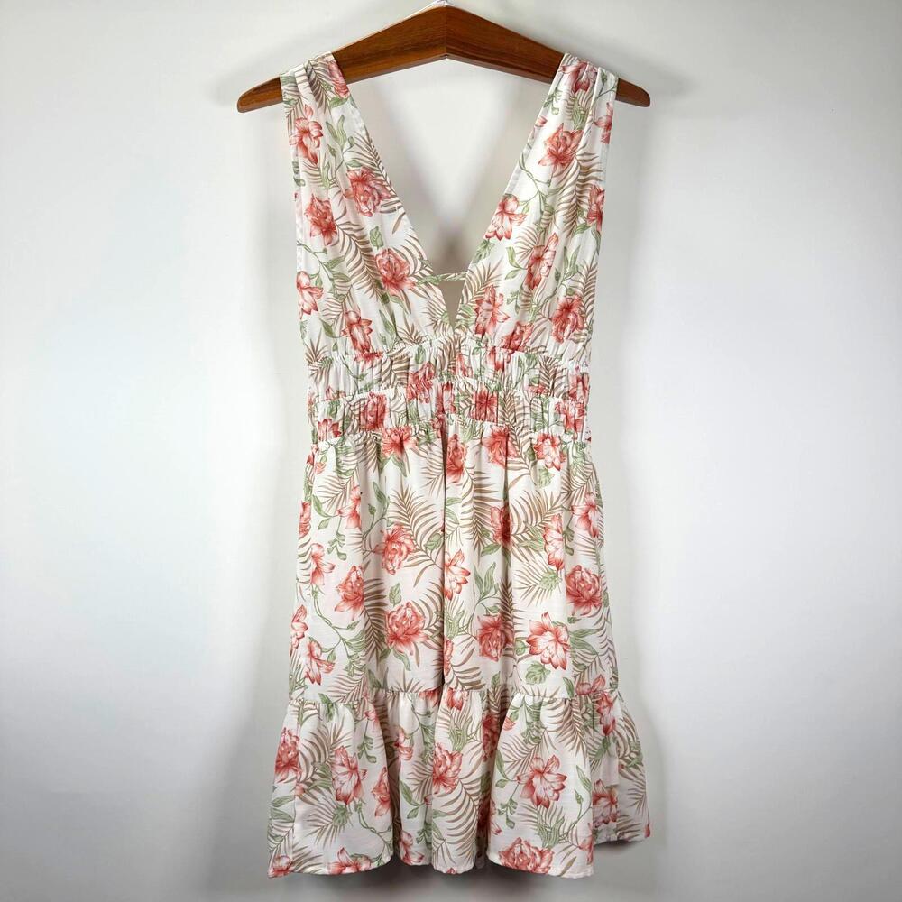 Lulus Sleeveless Floral Print Babydoll Mini Dress - L - Picture 4 of 6